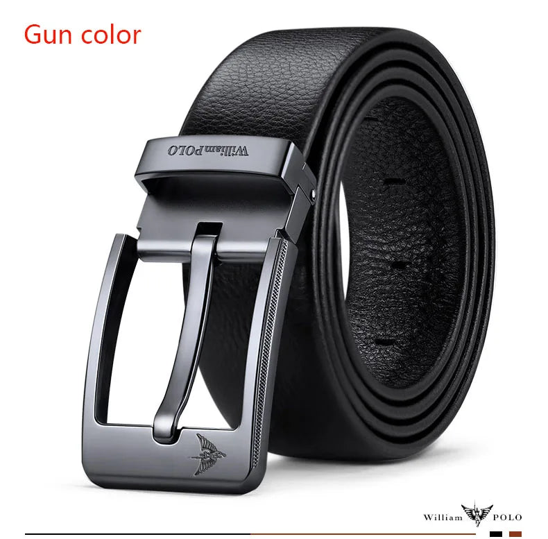 Men's leather casual belt, fashionable needle buckle business belt, personalized denim belt