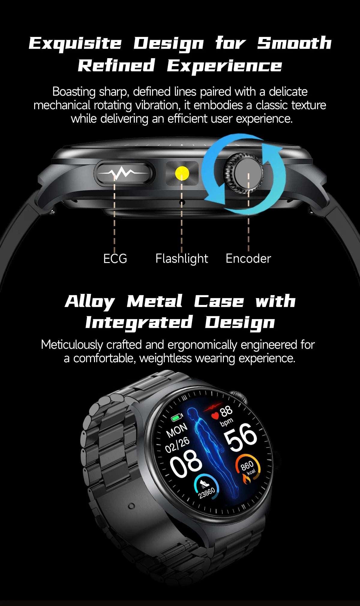 New Upgraded Health Monitoring Uric Acid Blood Pressure Blood Oxygen Heart Health Check Smart Watch ECG smart watches Man 2025