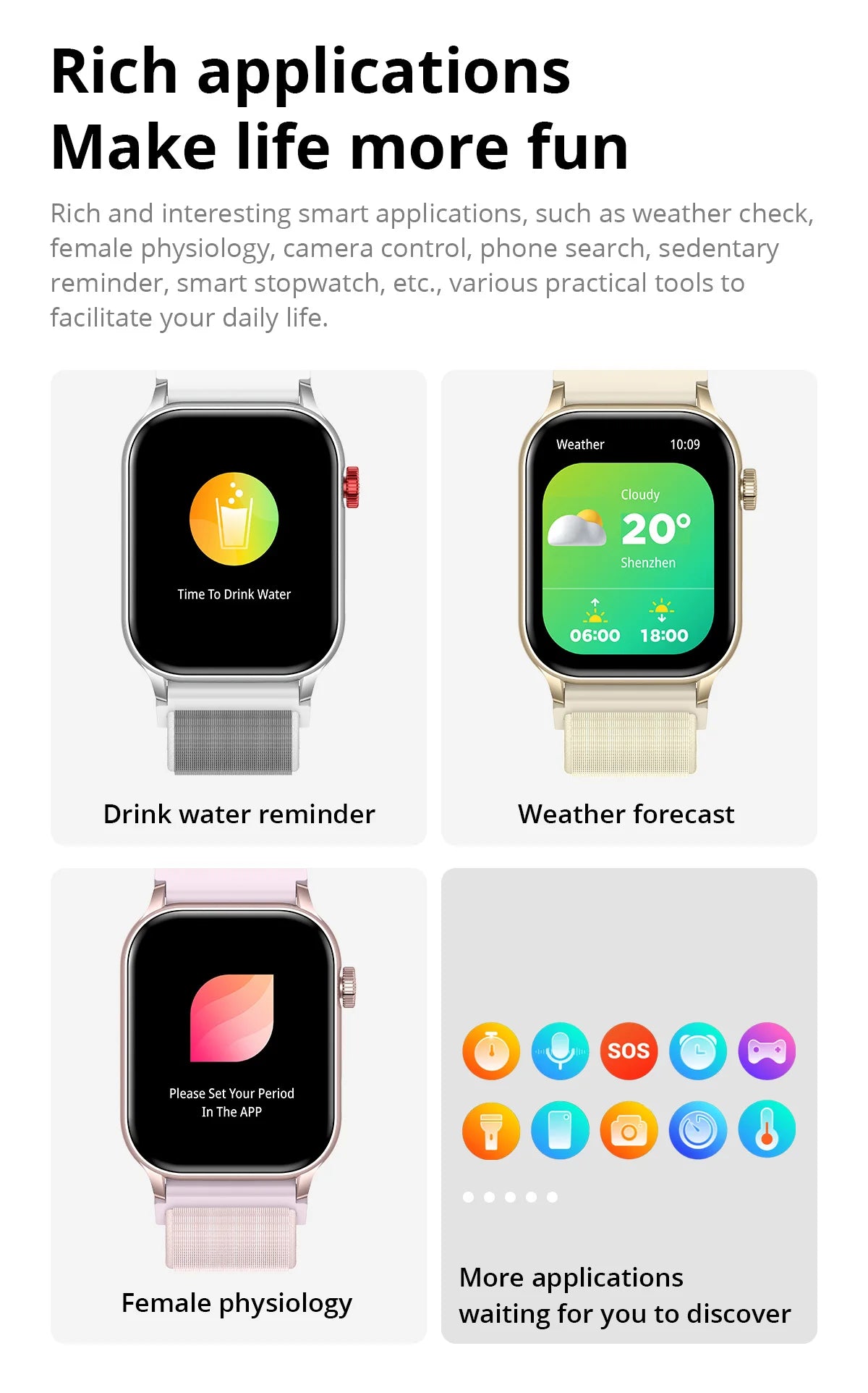 2024 COLMI P78 1.95'' HD AMOLED Smartwatch Flashlight Voice Calling 100+ Sports Modes Health Monitoring Smart Watch Men Women
