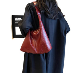 Soft PU Leather Shoulder Bag for Women Large Capacity Handbag Commuter