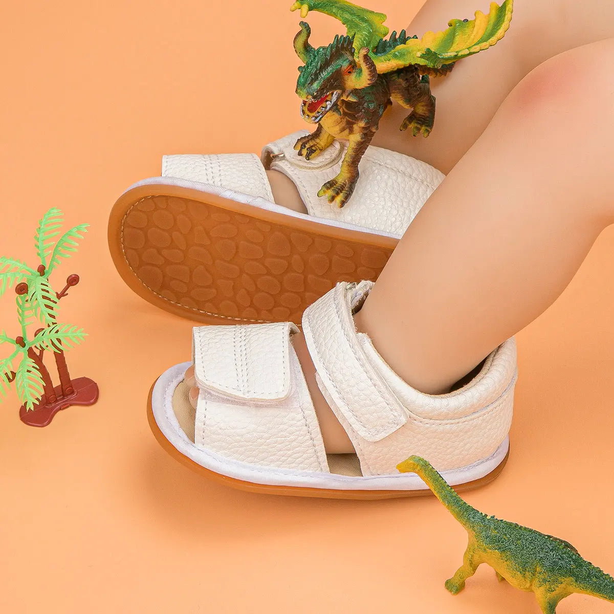 KIDSUN Outdoor Summer Flat Sandals Baby Boy Girl Shoes Rubber Non-slip Sole First Walkers Infant Crib Shoes 0-18M