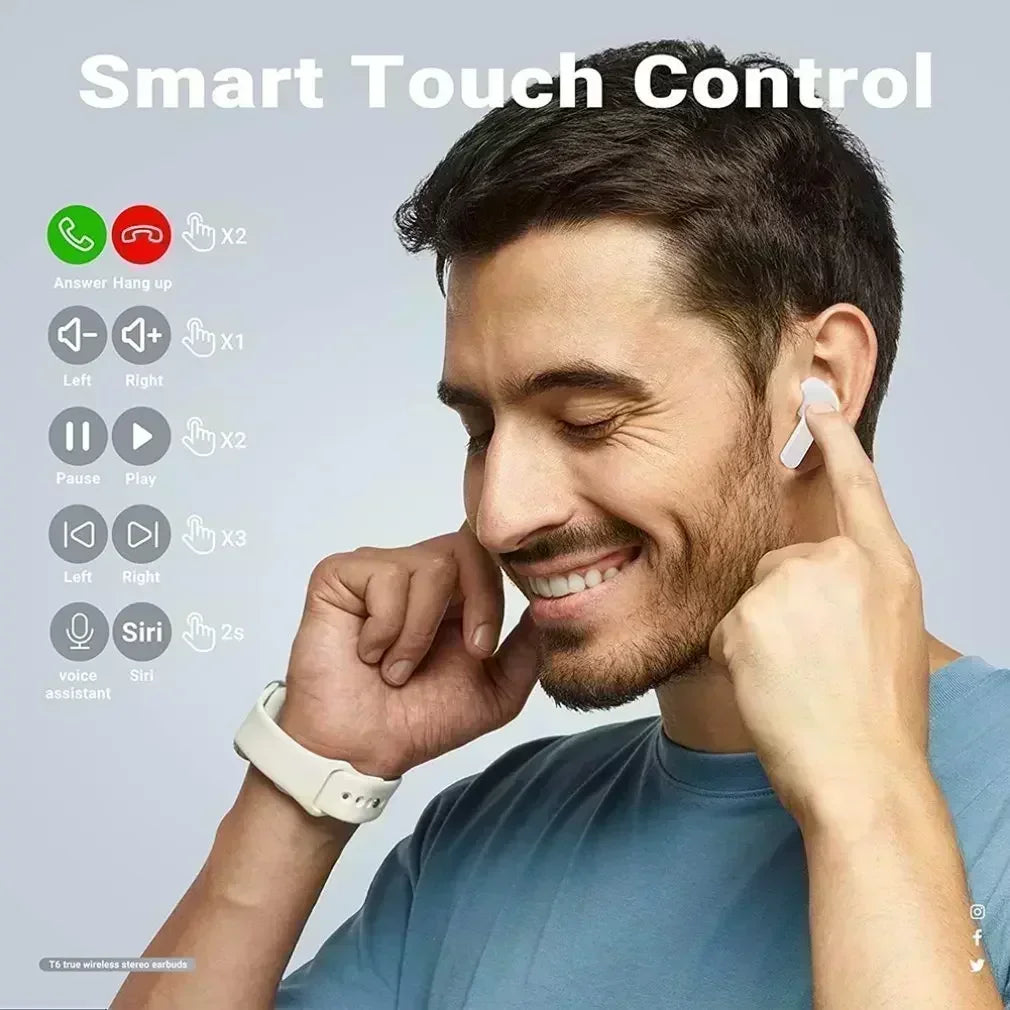Original T2 TWS Transparent Wireless Bluetooth Headset HIFI Sound Wireless Earphones Bluetooth 5.3