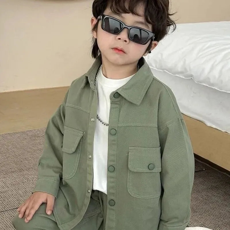 Boys Suit Coat+Pants Cotton 2Pcs/Sets 2025 Lasted Spring Autumn Sports Sets Teenagers Tracksuit Children Clothing
