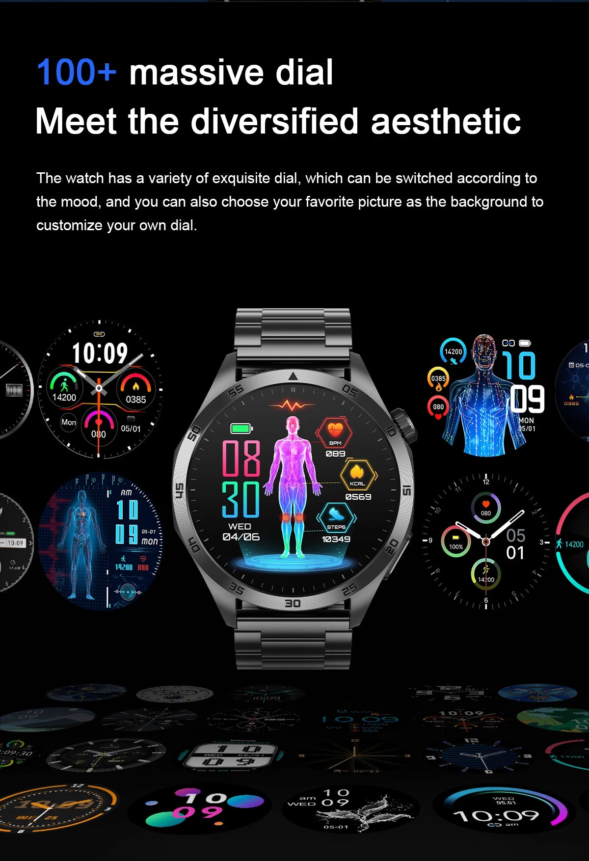 GUHUAVMI NEW Fashion Health Expert Laser iagnosis Smart Watch Men ECG+PPG Three highs  Blood Pressure Heart Rate HD Call Watches