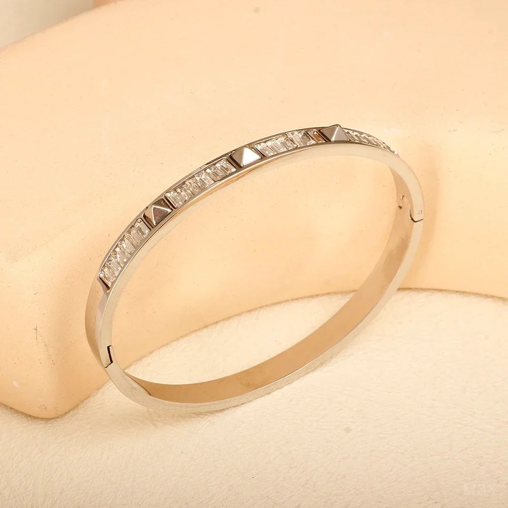 Stainless Steel With Zirconia Bracelet Simple Jewelry