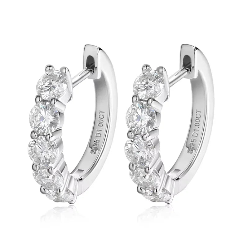Smyoue Each 0.2CT 3.5mm Certified All Moissanite Hoop Earrings for Women Classic Sparkly Bridal Jewelry Pure 925 Plated 18K
