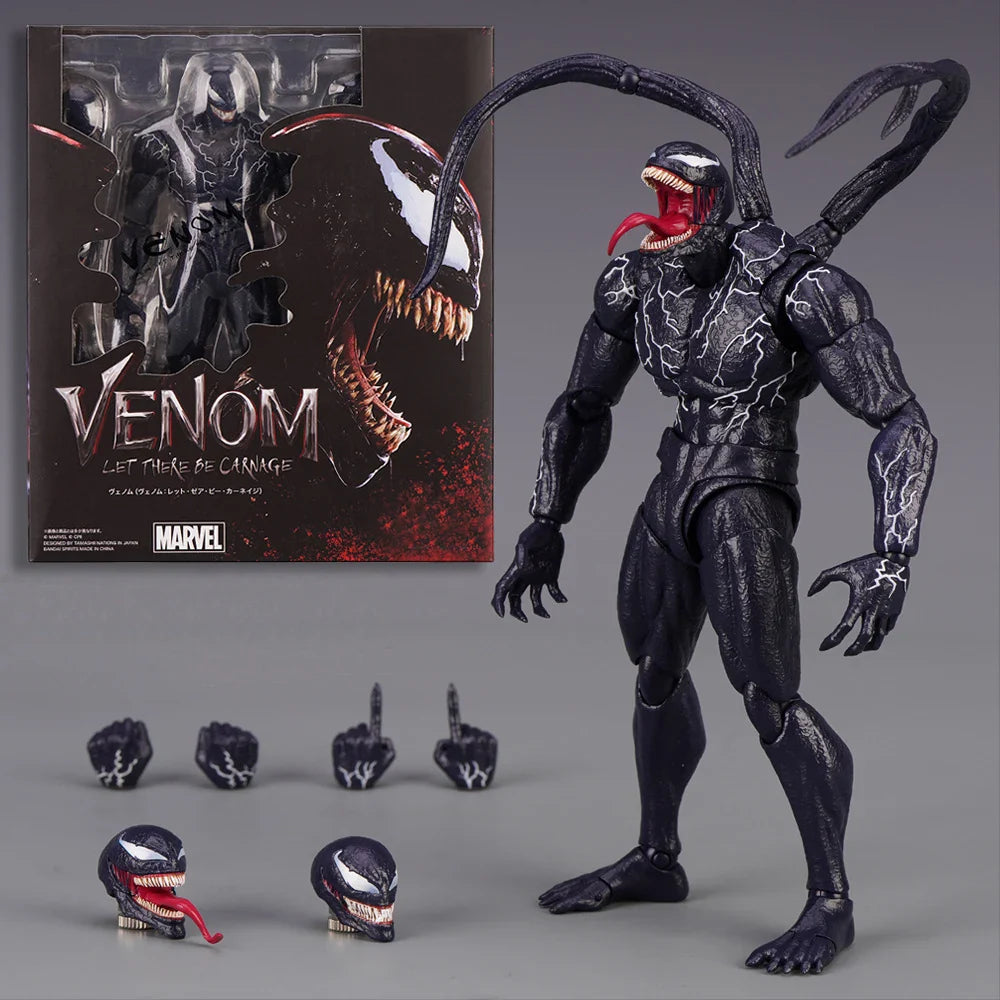 Venom AMAZING YAMAGUCHI legends Action Figure Joint Movable Change Face Statue Model Collectible kids for Toy Gift