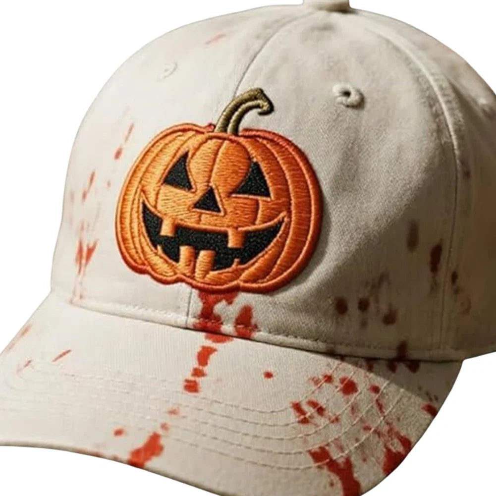 Halloween Unisex Baseball Hat for Women Men Pumpkin Embroidery Baseball Cap for Outdoor Activities Like Hiking Fishing
