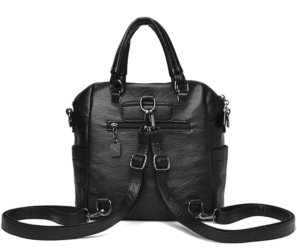 Hot Sale High Quality Leather Backpack Women Shoulder Bags Multifunction Travel Backpack School Bags for Girls Bagpack Mochila