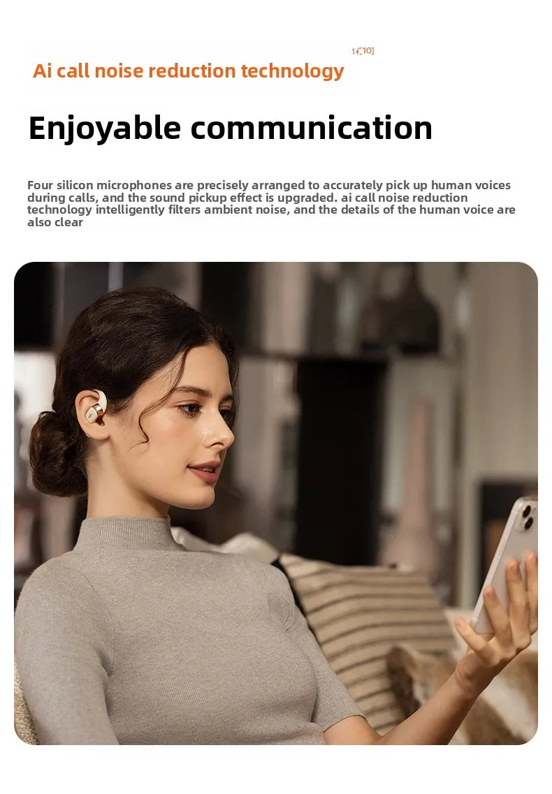 Shokz OpenFit 2+ T921 Open Hanging Ear Headsets Dolby Audio Wireless Bluetooth Earphones,DualBoost Technology AI Noise Reduction