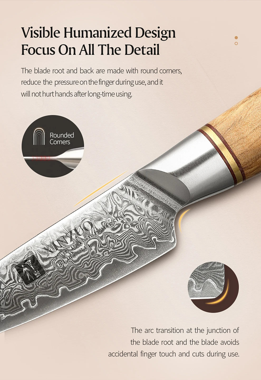 3.5'' in Paring Knife 73-layer Damascus Steel Damascus Steel Utility Knife