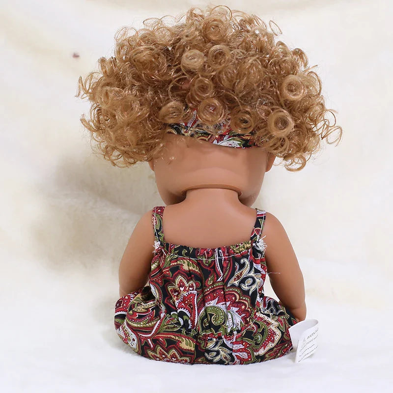 14inch Full Body Vinyl Bebe Reborn Dolls Soft Lifelike Baby Toys American Reborn Black Baby Doll Vinyl Baby Doll Toys Girls Boys