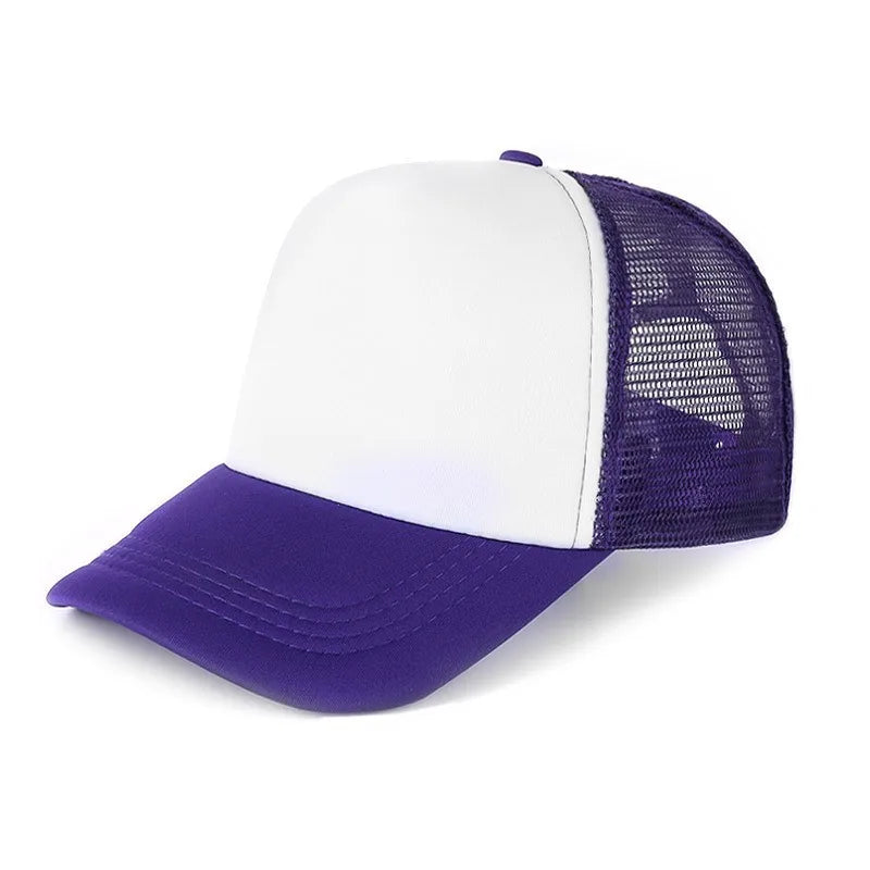 50 Color Unisex SummerTrucker Hat For Adult Net Baseball Cap Men Women Polyester Blank Mesh Adjustable Sun Hat Visor