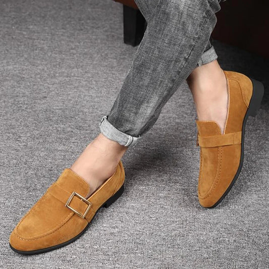 Spring New Mens Casual Business Shoes Loafers Men Dress Shoes Faux Suede Driving Shoes Fashion Formal Shoes for Men Sneakers