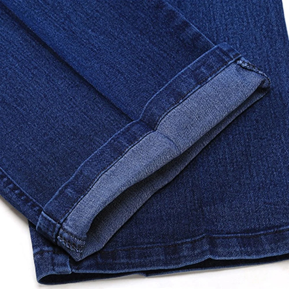 Men Business Jeans Classic Male Stretch Jeans Plus Size Baggy Straight Men