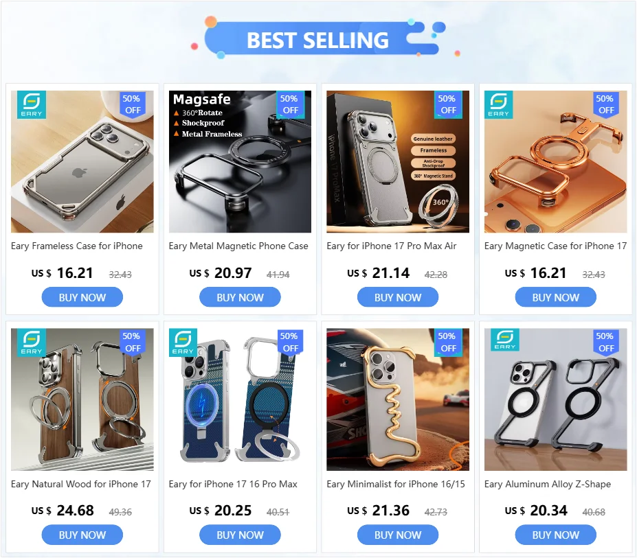 iPhone 17 Pro Max 17 Pro Phone Case Magnetic With 360°Rotation Stand Frameless Shell Magsafe Shockproof Protector Cover