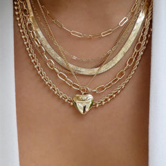 Bohemia Gold Color Multiple Styles Necklace For Women Trendy Multi-Layer