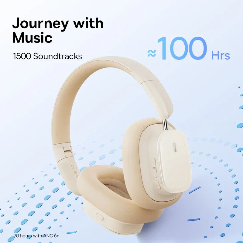Baseus Bowie H1i Wireless Headphones Bluetooth 5.3 Active Noise Cancellation Headsets Overhead Hi-res Spatial Audio Headphone