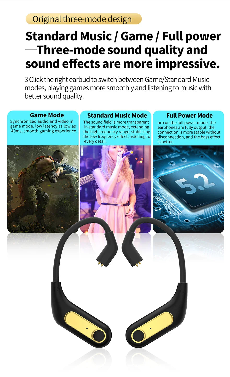 KZ AZ15 Upgrade Wireless Headphones Bluetooth-compatible 5.2 Cable Wireless Ear Hook With Charging Case AZ09 PRO AZ10 Z1PRO Z3