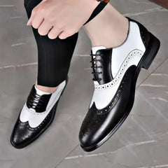 Classic Men Dress Shoes Lace Up Shoes for Men Plus Size Point Toe Business