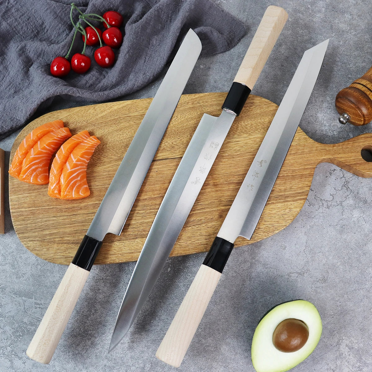 Knife kitchen Meat Cleaver Professional Salmon Sushi Slicing Knife