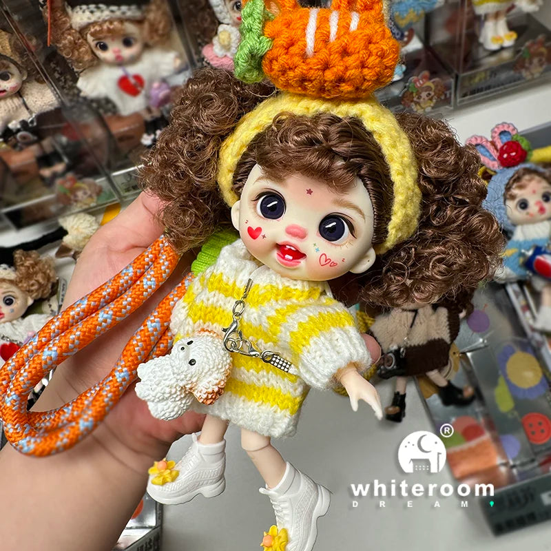 bjd doll Dolls for girls 13cm Labbu doll pocket mini blyth girl Doll Barbi Cry Baby Ball jointed doll Mobile phone Decoration