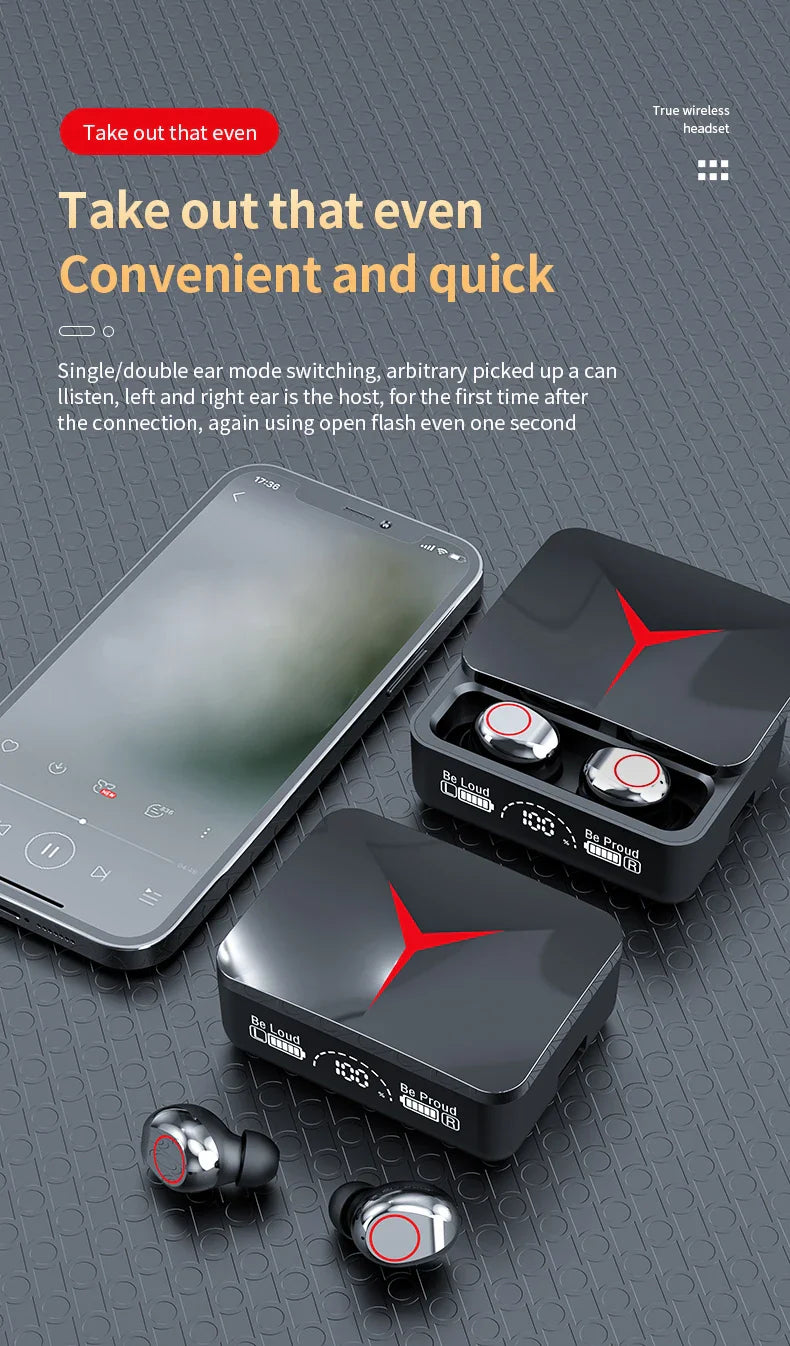Original TWS M90 Wireless Headphones Sliding Cover Gaming Earphone Bluetooth 5.3 Sport Earbuds Music Headsets For Iphone Xiaomi