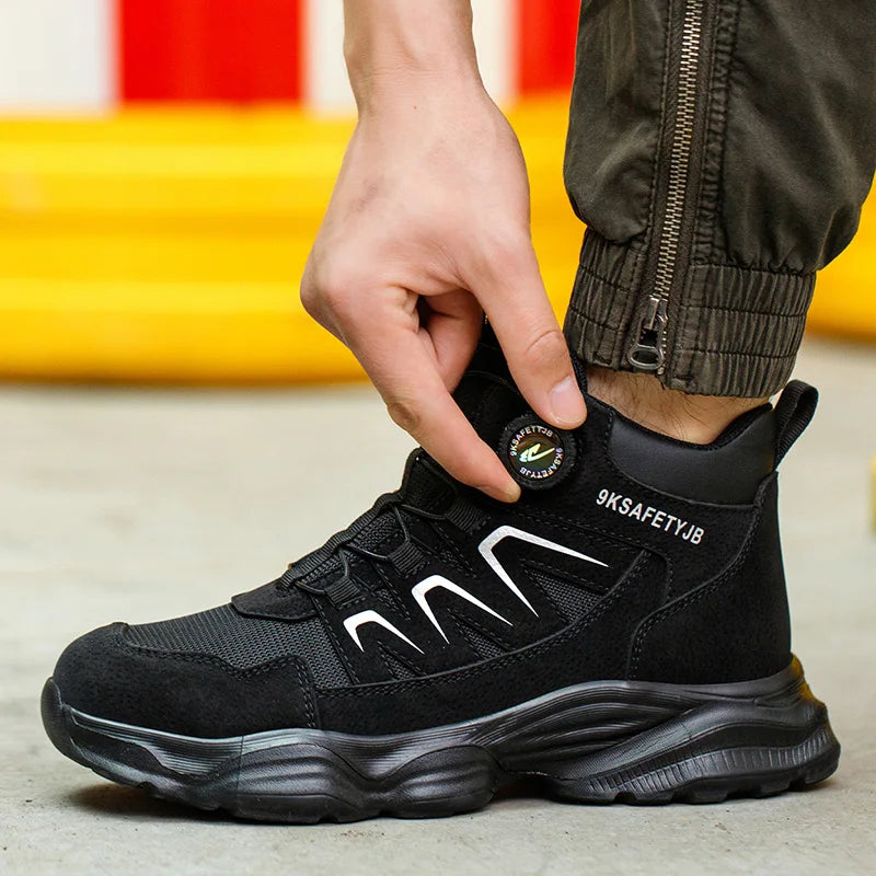 Waterproof Safety Boots Men Indestructible Steel Toe Work Boots Anti-smash Stab-resistant Safety Shoes Biker Botas Para Hombre