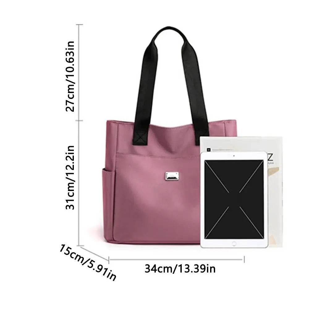 Large Capacity Handbag Shoulder Bag Lightweight Waterproof Nylon Shoulder Bag