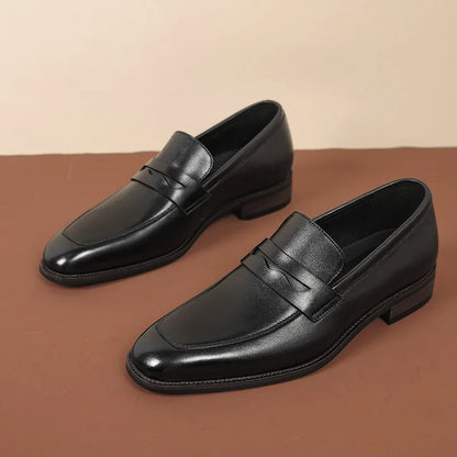 Luxury Slip On Dress Shoes Men Genuine Leather Italian Loafer Shoes For Men Black Brown Brand Formal Oxford Men Casual Shoes