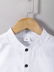 Middle East 2Pcs boys' clothing summer stand up collar button up short sleeved shirt and striped short sleeved casual versatile