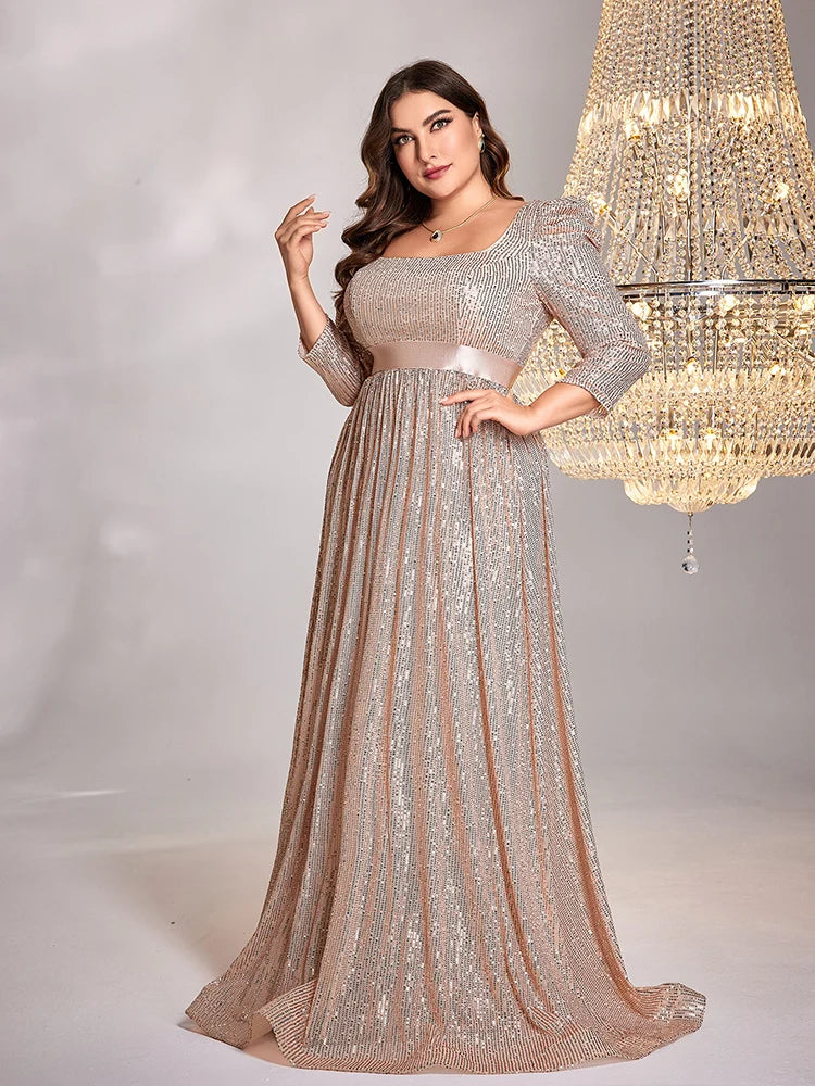 Homecoming Dresses: Blue V-Neck Long sleeve Sequin Evening Dresses