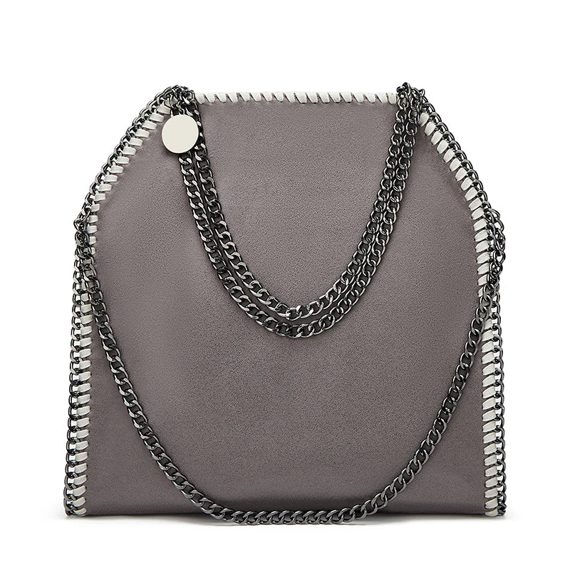 Designer's retro braided chain environmental microfiber handbag Women
