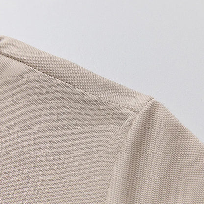 New Men's Business Casual Short Sleeved Shirt with Badge Solid Color Polo Shirt Fashionable Breathable Comfortable Versatile Top