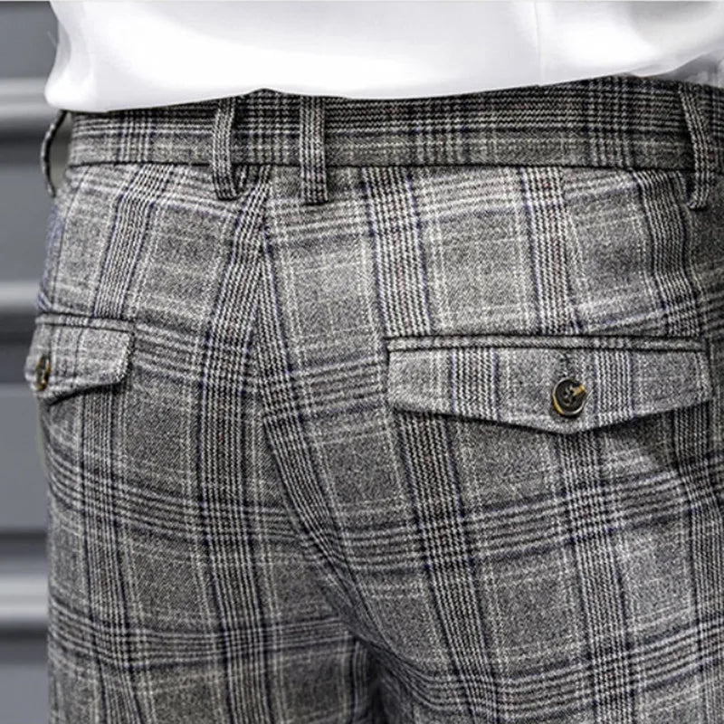 Business Suit Trousers/Male Slim Fit Fashin Leisure Suit Pants/British Formal Dress Suit