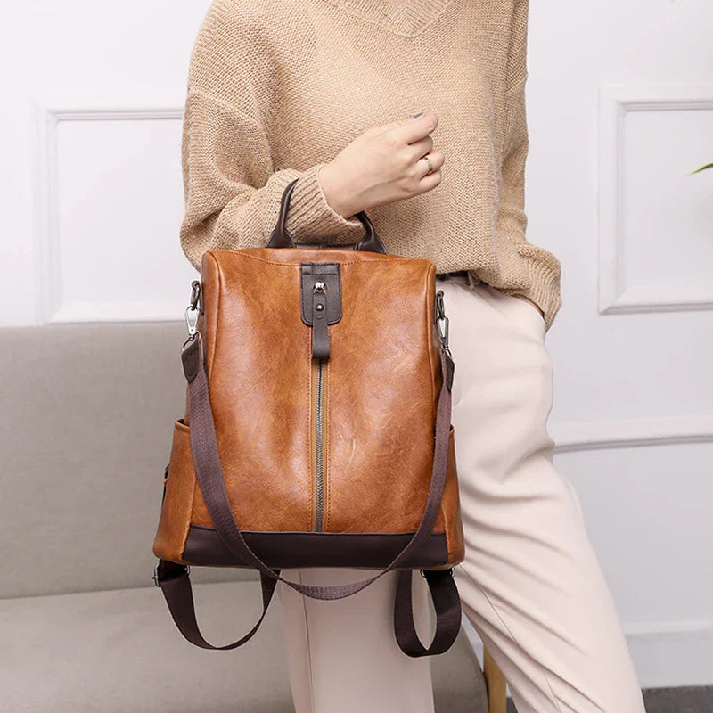 Female Backpack Multifunction PU Leather School Bag Women Shoulder Bag Travel Back Pack Mochila Feminina