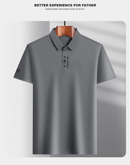 Brand high-end ice silk short sleeved men's POLO shirt 2024summer fashionable embroidery design top breathable and cool T-shirt