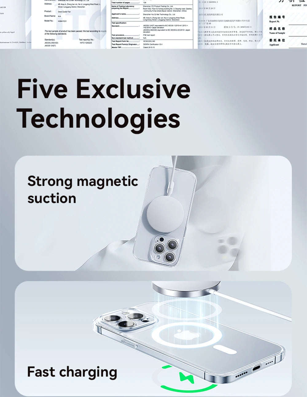 Magnetic Transparent Case For iPhone 15 14 13 Pro Max Case For Magsafe Wireless Charge Shockproof Cover Anti-fall