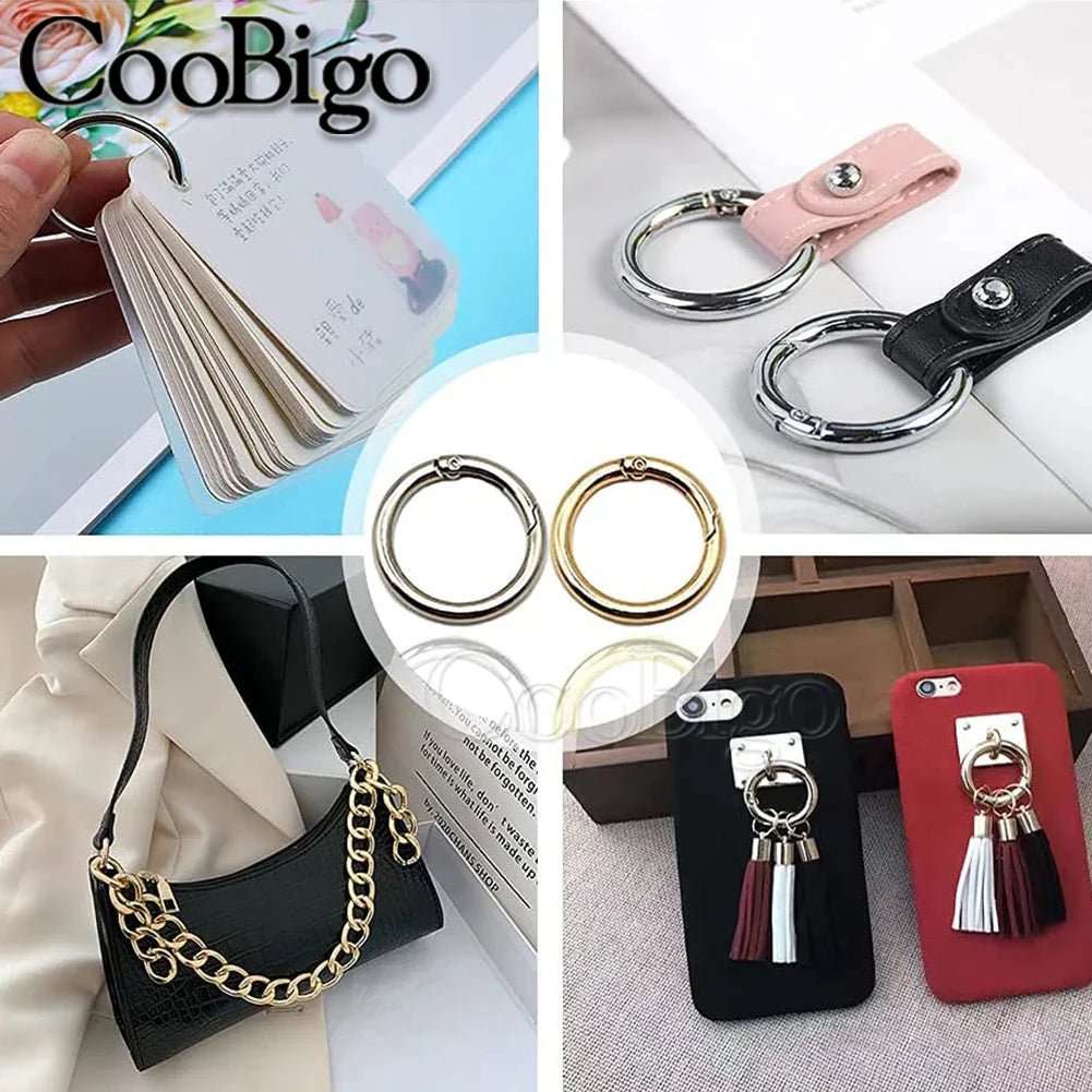 1pcs Metal O Ring Spring Clasp Round Carabiner Keychain Bag Clip Snap Hook Pets Chain Buckles Connector Jewelry DIY Craft Making