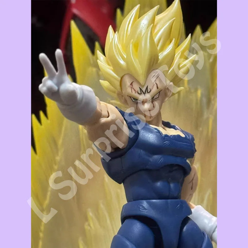 Black Hole TK Custom Dragon Ball Z Super Saiyan SSJ Majin Vegeta Battle Damage Full Power Anime Action Figures Models Gifts Toys