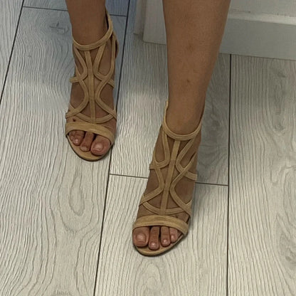 Women Gladiator Heels Sandals Fetish 11cm High Heels Boots Lady Peep Toe Yellow Blue Nude Sandle Summer Stripper Nightclub Shoes