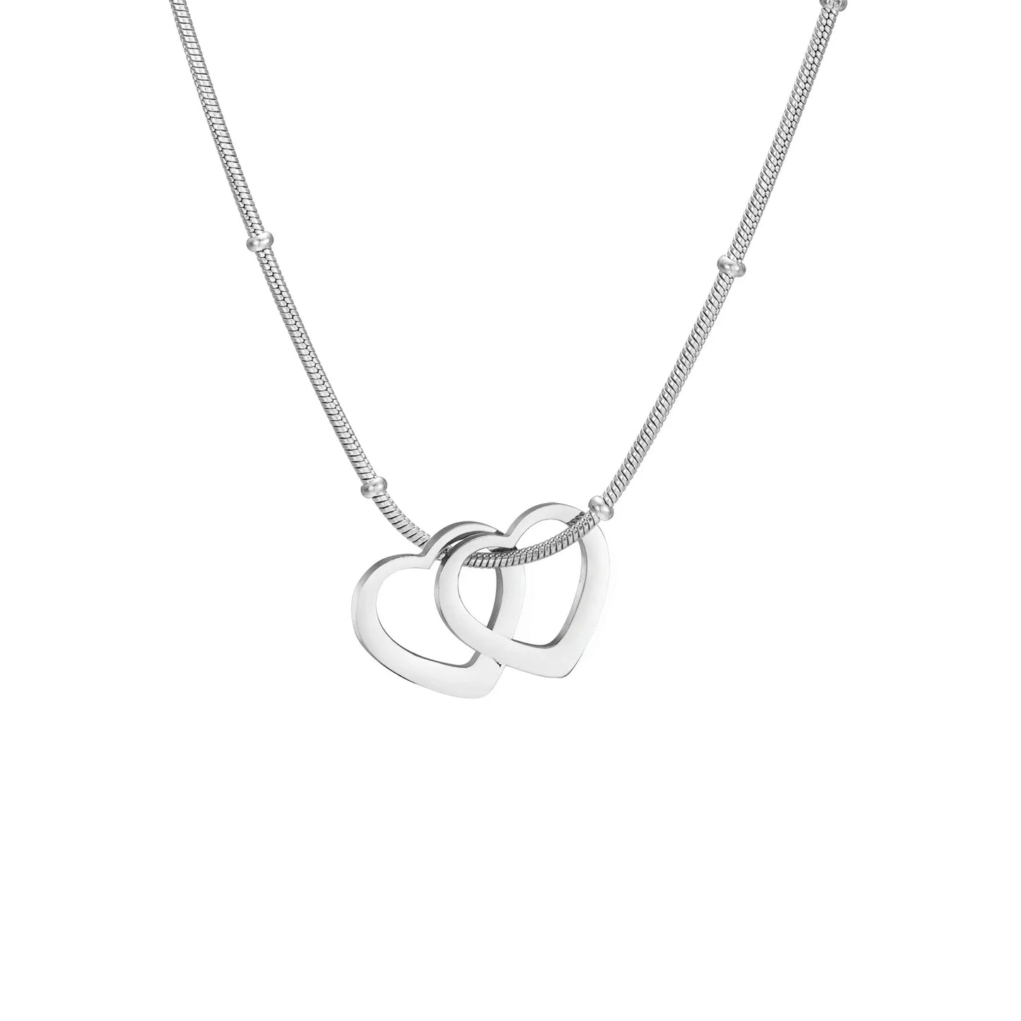 Amaxer Personalized Family Name Necklace With 1-4 Hearts for Mother Custom Mother's Day and Valentine's Day Gift