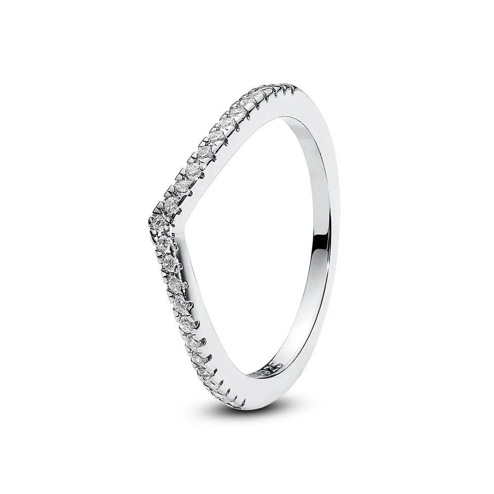 Hot selling 925 sterling silver ring, exquisite luxury, adjustable charm, square circular heart-shaped ring women's jewelry gift