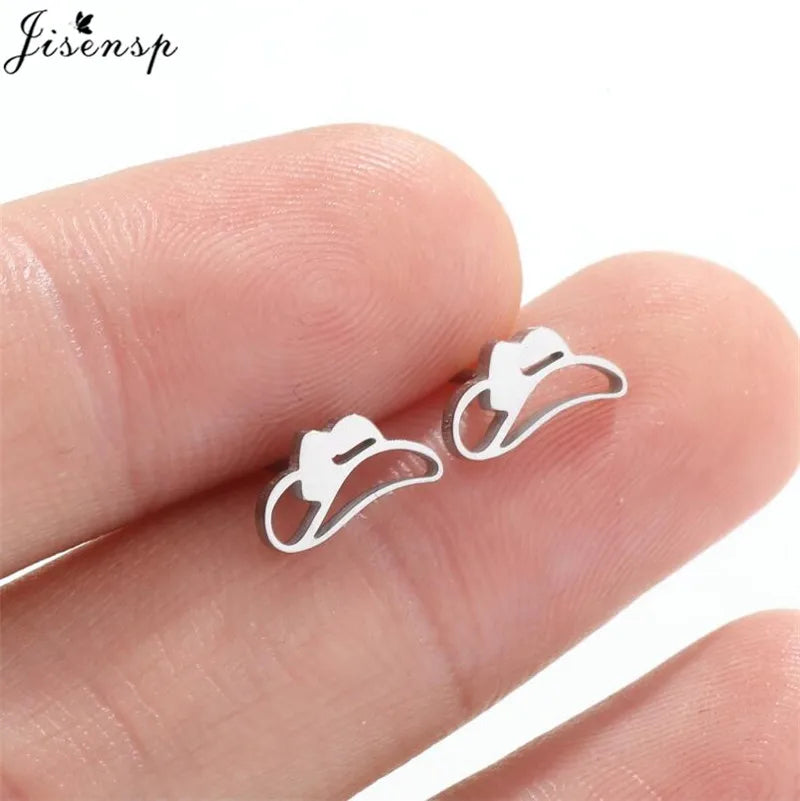 Mini Stainless Steel Earings Fashion Jewelry Cute Heart Music Leaf Bunny Sun Stud Earrings for Women Lion Ear Studs Pendientes
