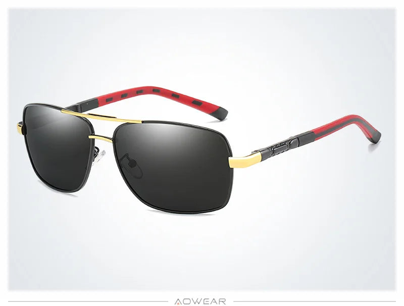 AOWEAR Retro Polarized Sunglasses for Men Women Driving UV400 Vintage Sun Glasses Unisex Mirror Eyewear with Case