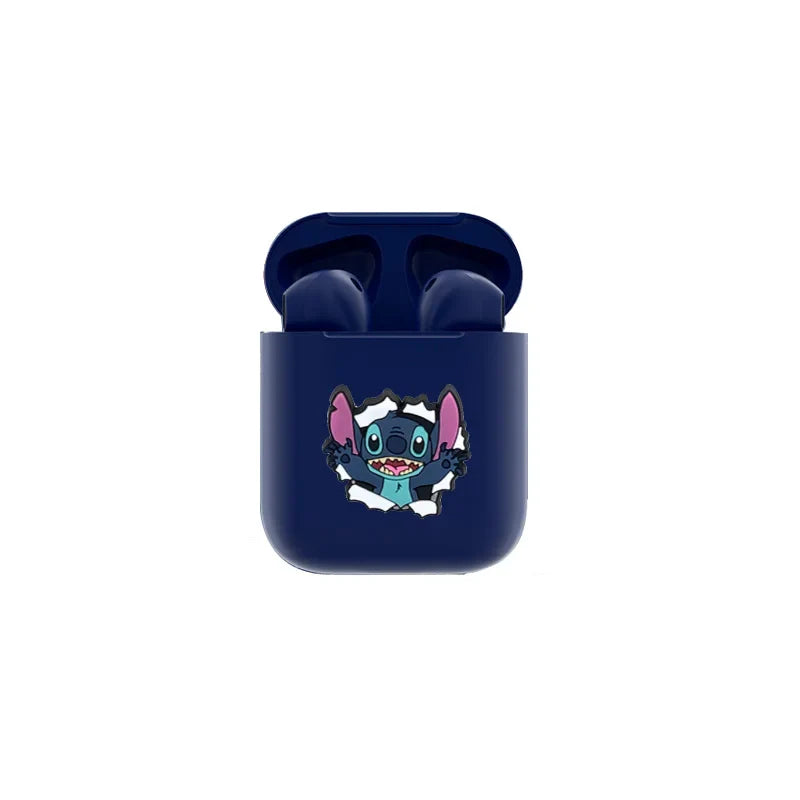 Disney's New TWS i12 Wireless Headphones Bluetooth Stitch 5.0 Headphones Matte Macaron Headphones with Microphone Handsfree