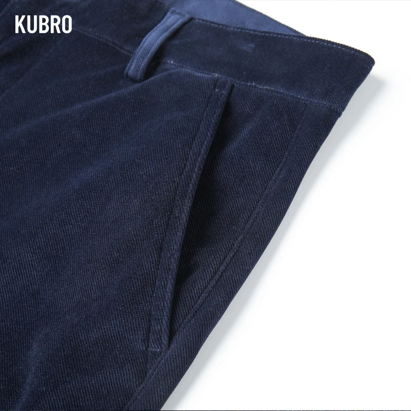 Colors Men's Classic Solid Corduroy Pantalon Autumn Winter Casual Pant Business Fashion