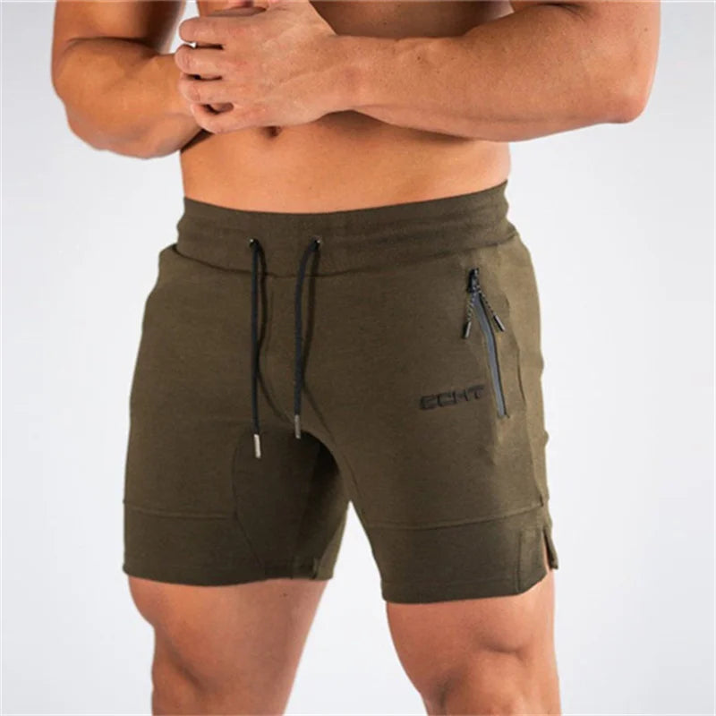 Men's Zip pocket sweatpants Fitness Gyms Shorts Men Summer Running Short Pants