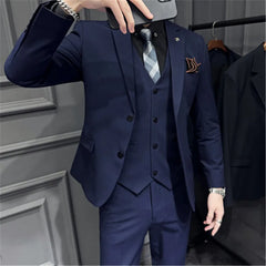 Men Suits for Wedding Prom 3 Pieces / Set Big 7XL Slim Fit Blazer Sets