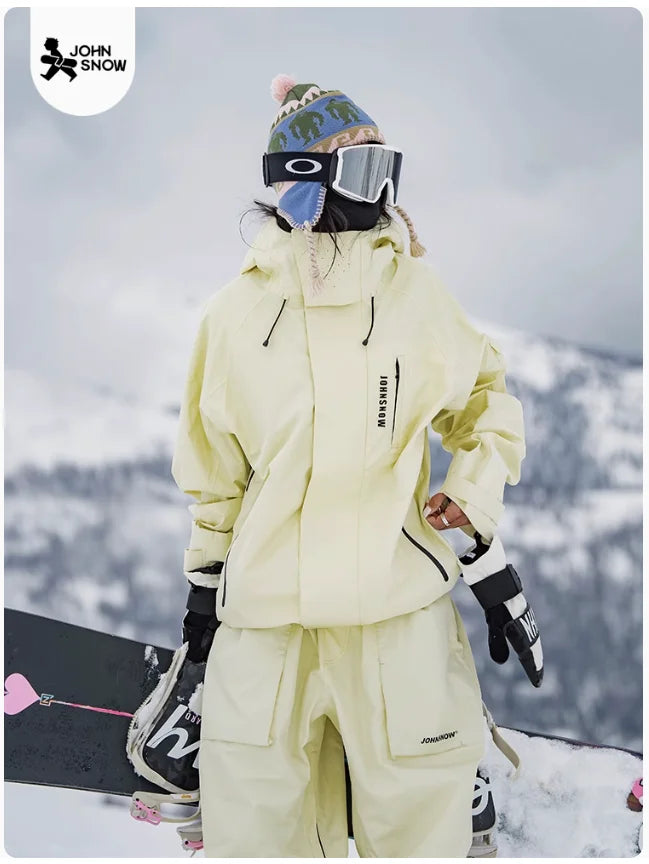 John Snow Winter Ski Suits Men And Women Outdoor Waterproof Breathable Warm Snowboarding Suit Sets Skiing Jacket And Pant